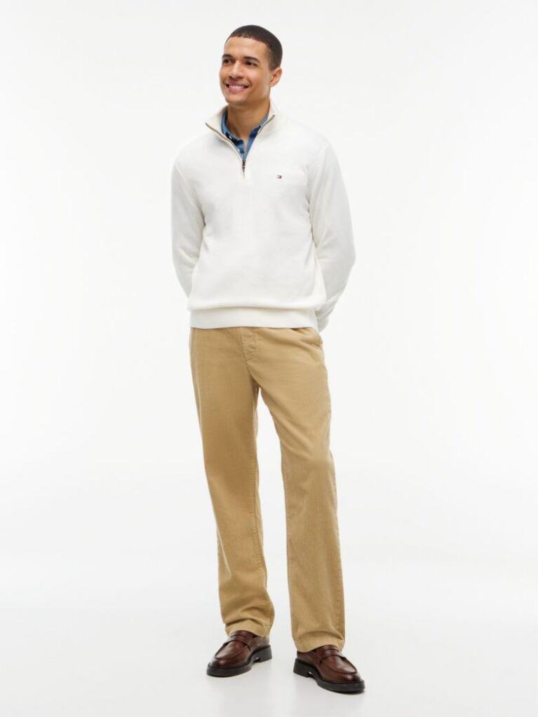 Bej Jumper Zip-Neck  Barbati