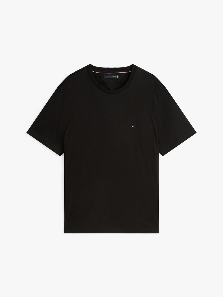 Negru Tricou Cu Broderie Steag  Barbati