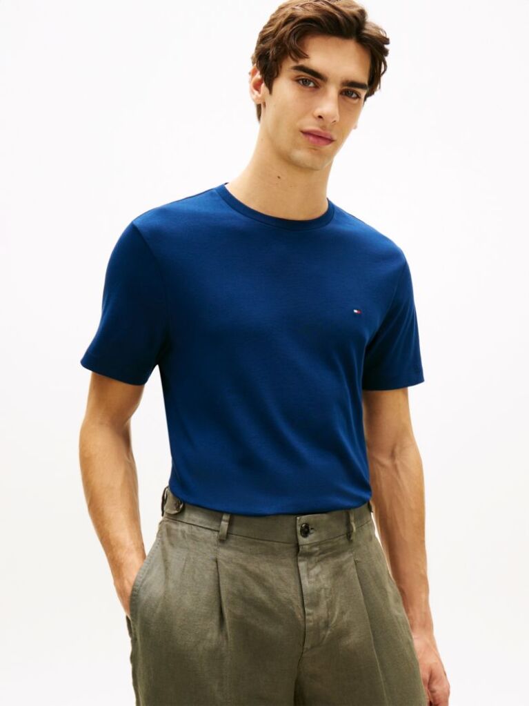 Blue Tricou Din Tricotaj Interlock  Barbati