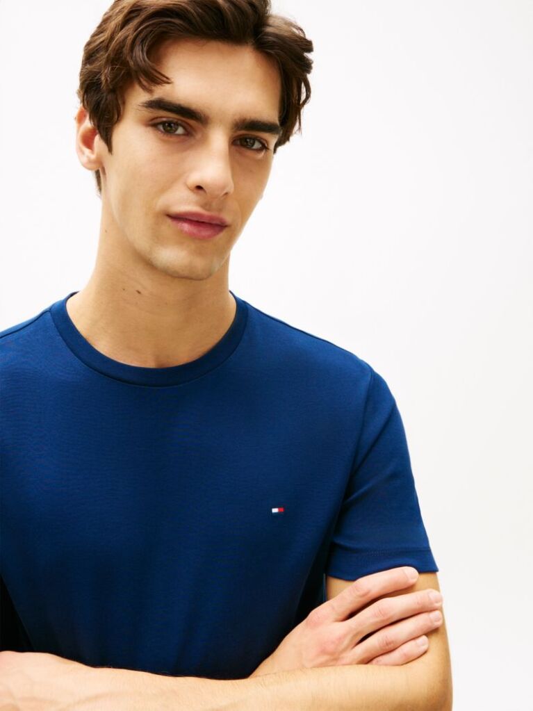 Blue Tricou Din Tricotaj Interlock  Barbati