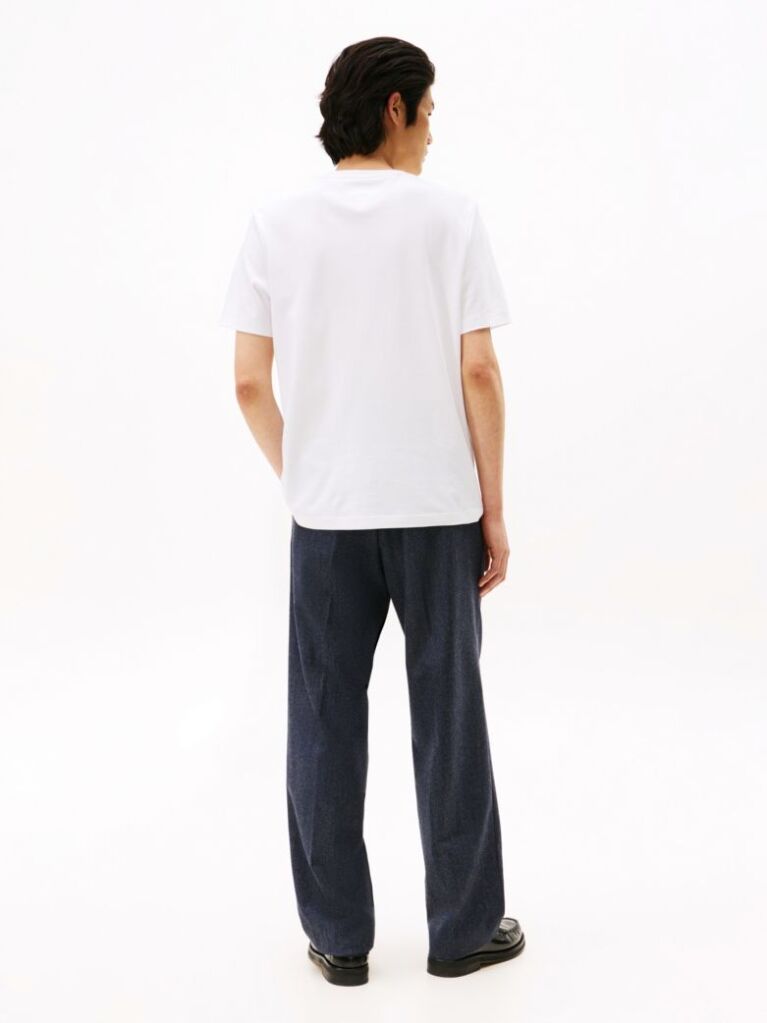 Alb Tricou Din Tricotaj Interlock  Barbati