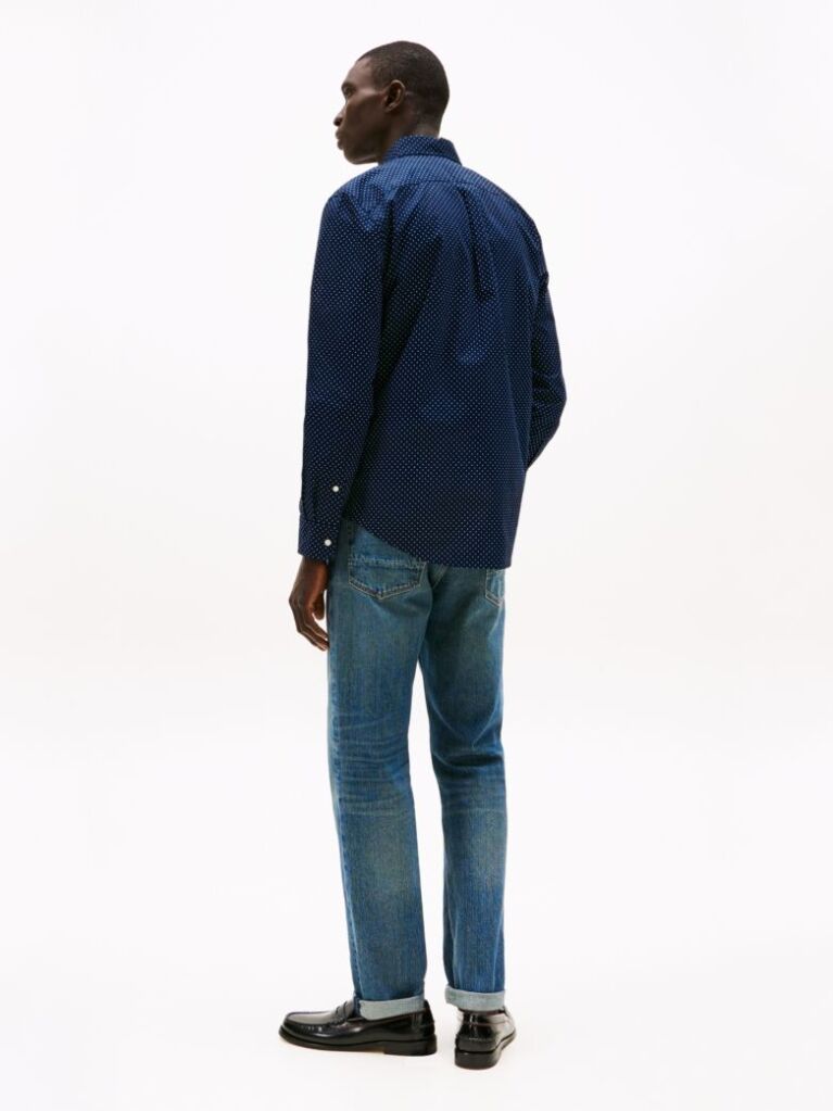 Blue TH Flex Regular Fit Polka Dot Shirt  Men