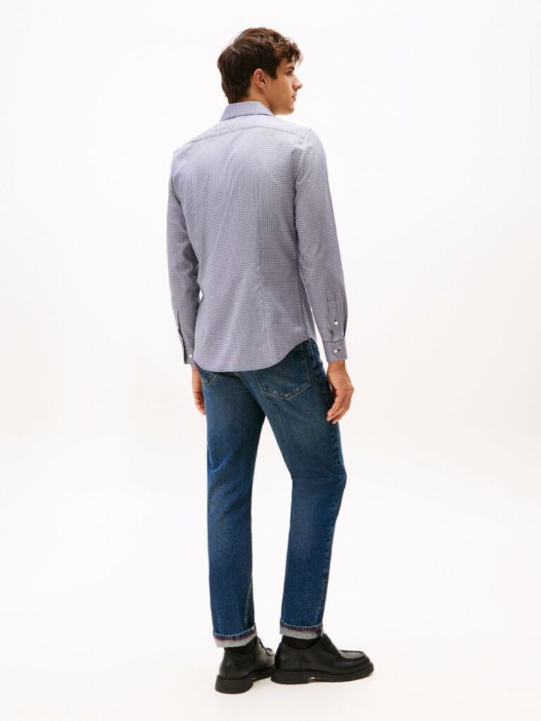 Multi Camasa Smart Casual Slim Cu Model Check Dobby  Barbati
