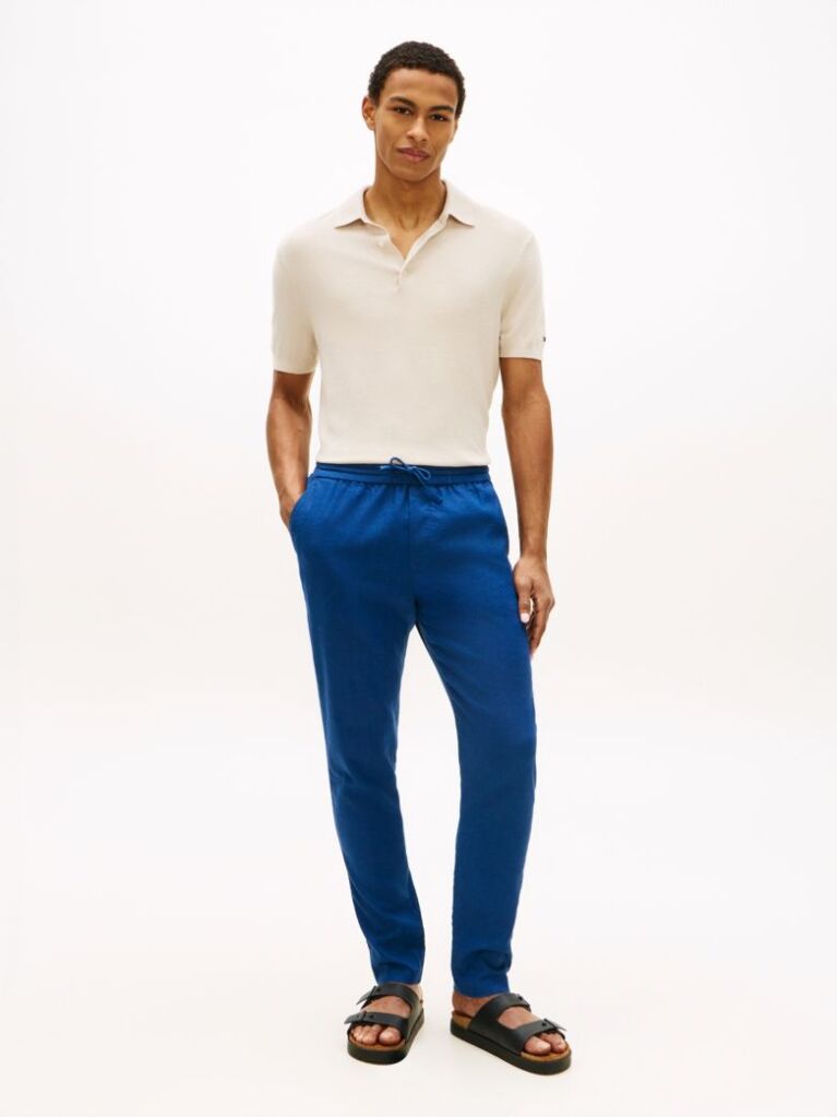 Blue Harlem Pantaloni Chino Din Amestec De In Cu Croiala Tapered  Barbati