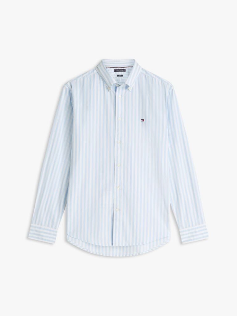 Blue Camasa TH Flex Cu Croiala Regular Din Poplin Cu Dungi  Barbati
