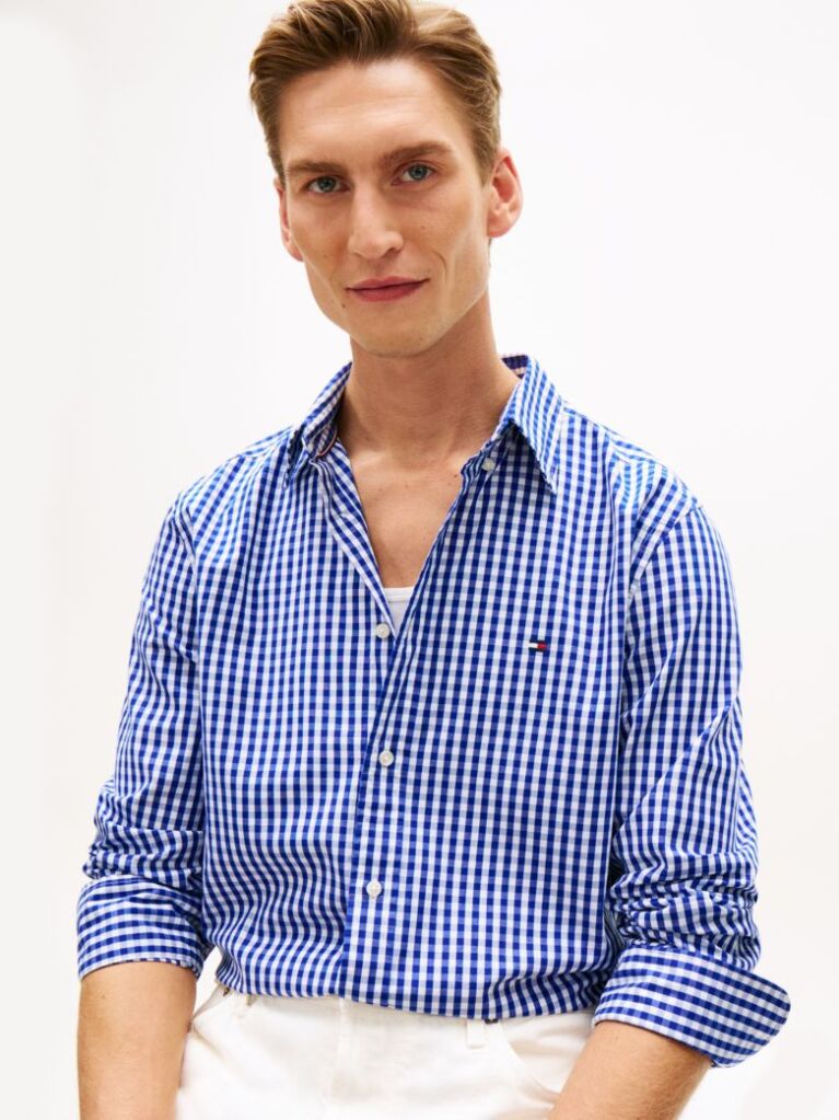 Multi Camasa TH Flex Din Poplin Cu Model In Carouri Si Croiala Regular  Barbati