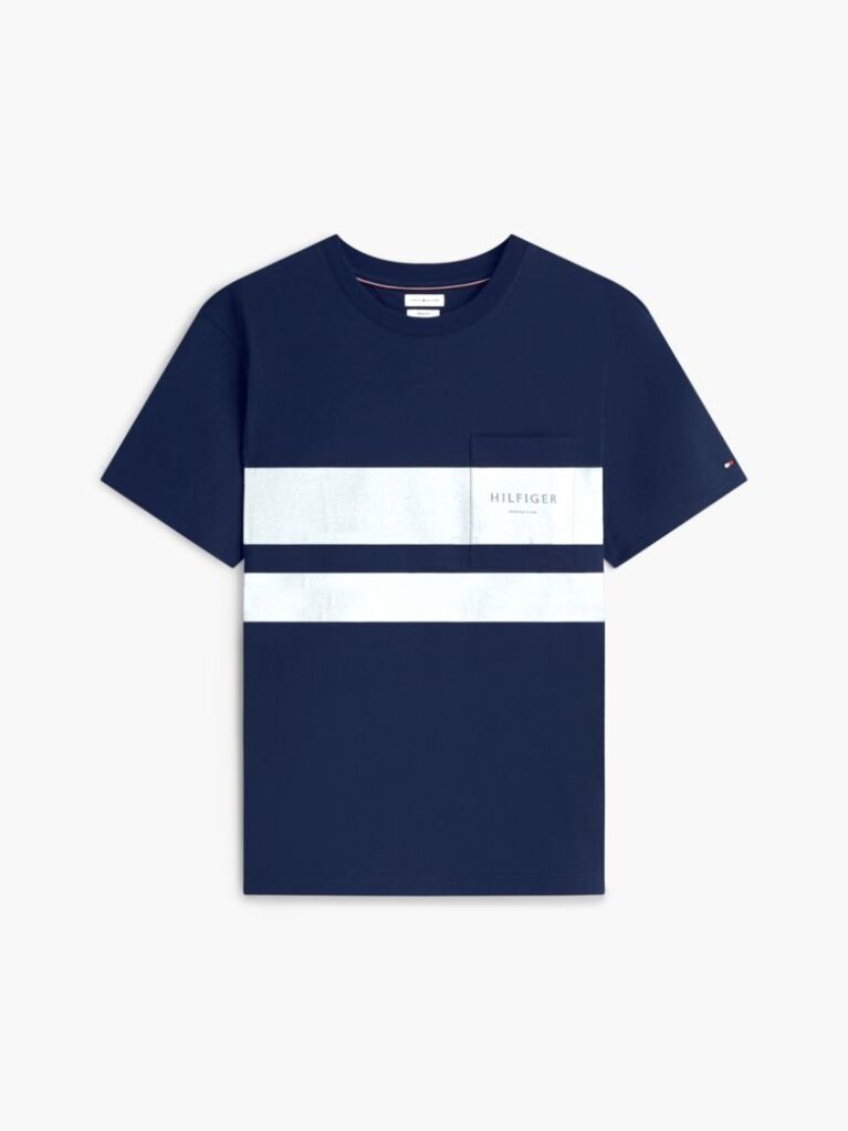 Blue Tricou Lejer Cu Logo Si Blocuri De Culoare  Barbati