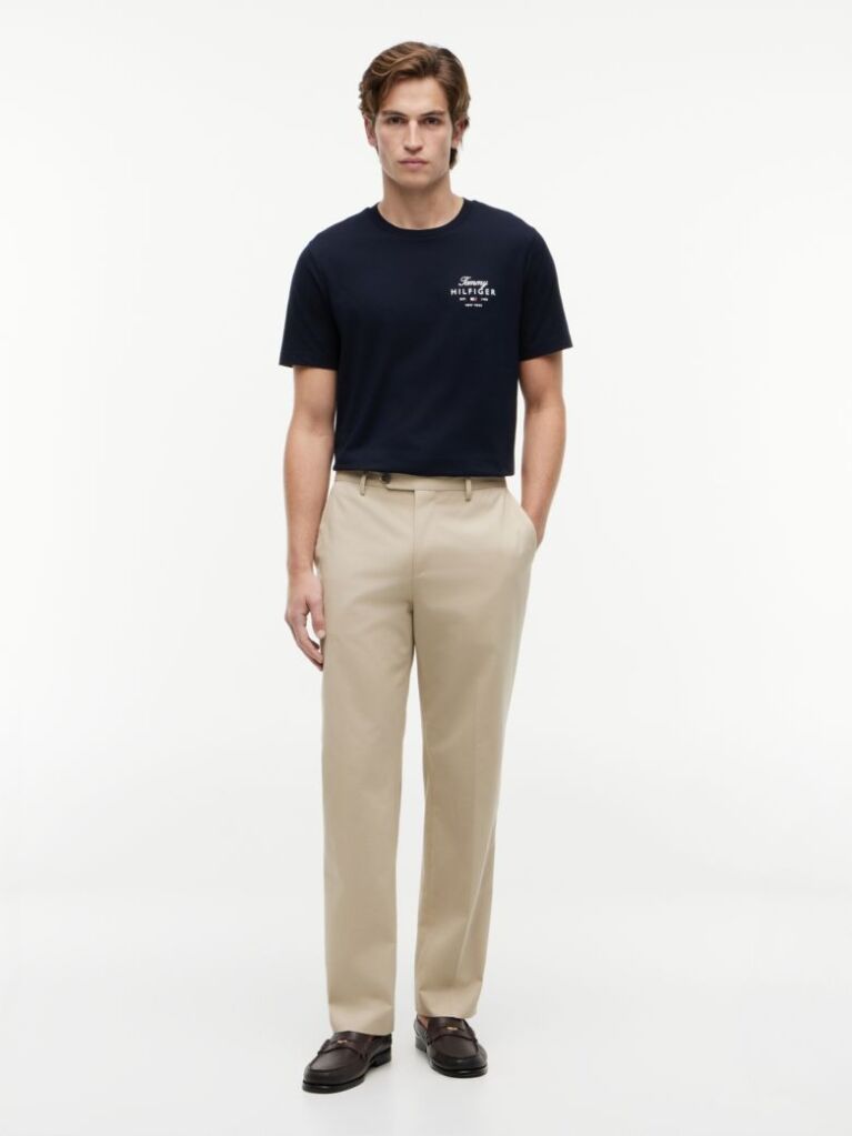 Blue Tricou Cu Guler Rotund Si Logo  Barbati