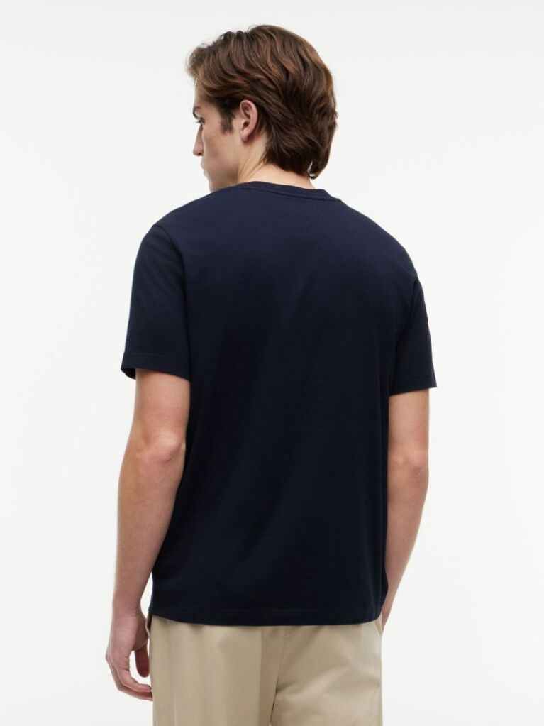 Blue Tricou Cu Guler Rotund Si Logo  Barbati