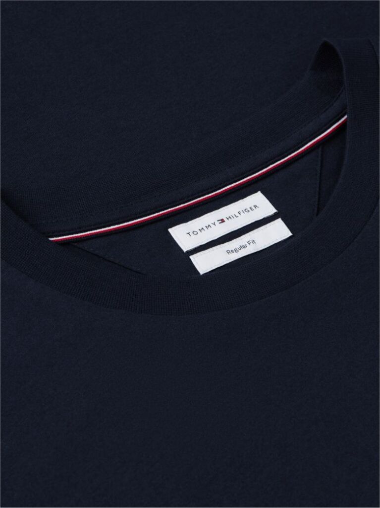 Blue Tricou Cu Guler Rotund Si Logo  Barbati