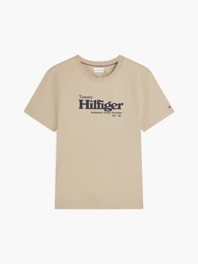 Bej Tricou Cu Imprimeu Grafic Si Logo  Barbati