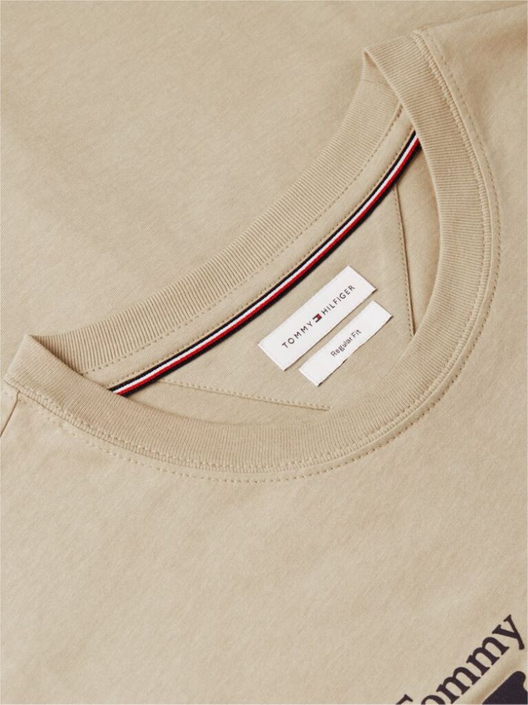 Bej Tricou Cu Imprimeu Grafic Si Logo  Barbati