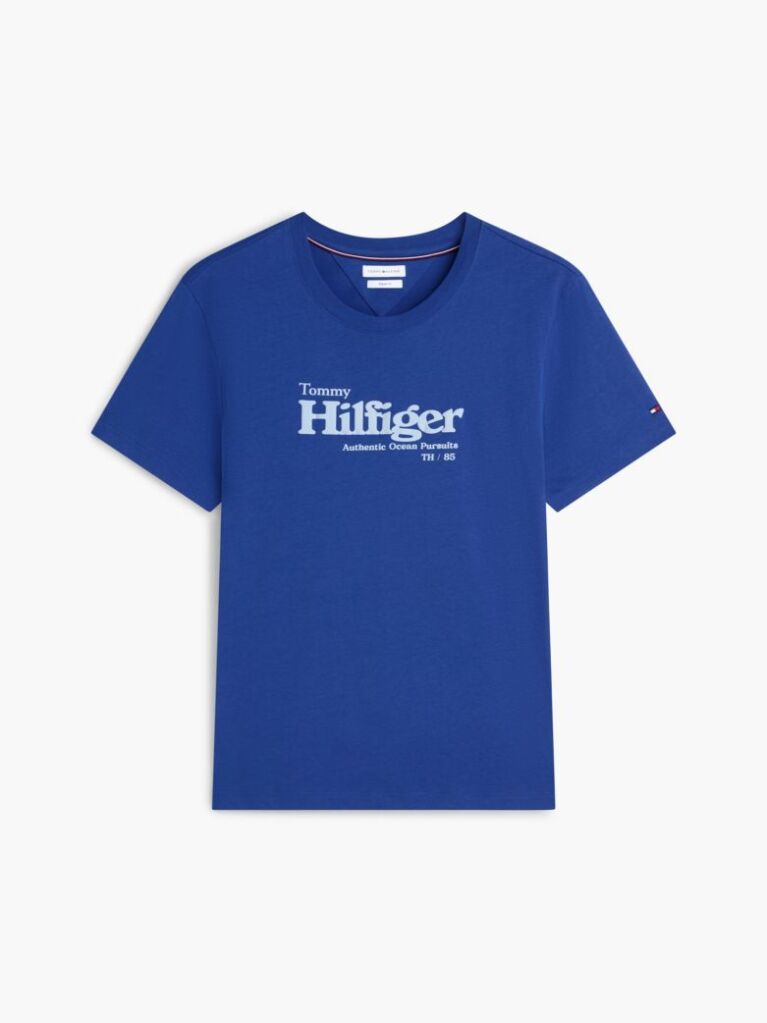 Blue Tricou Cu Imprimeu Grafic Si Logo  Barbati