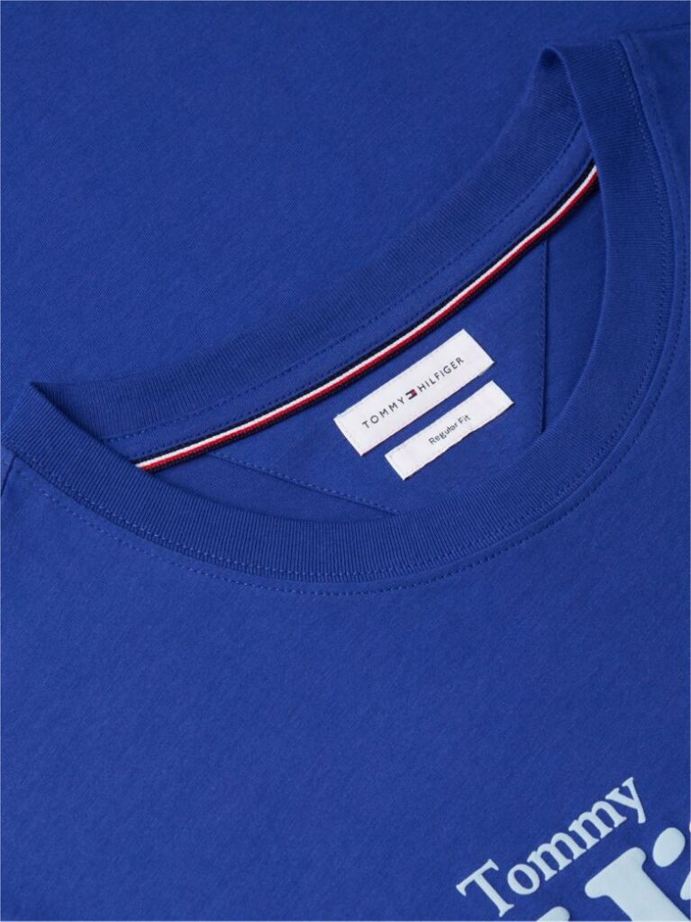 Blue Tricou Cu Imprimeu Grafic Si Logo  Barbati
