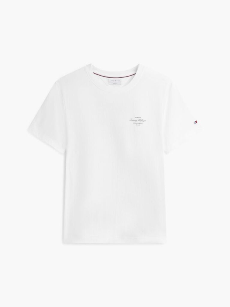 Alb Tricou Cu Logo Pe Spate  Barbati