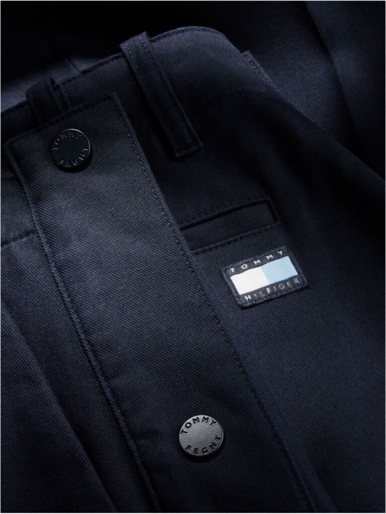 Blue Tommy Hilfiger x FRGMT Pantaloni Chinos Cu Croiala Lejera Si Nasture  Barbati