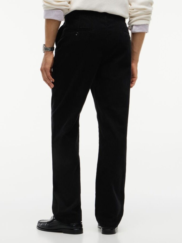 Negru Pantaloni Chinos Dover Din Catifea Cu Croiala Regular Dreapta  Barbati