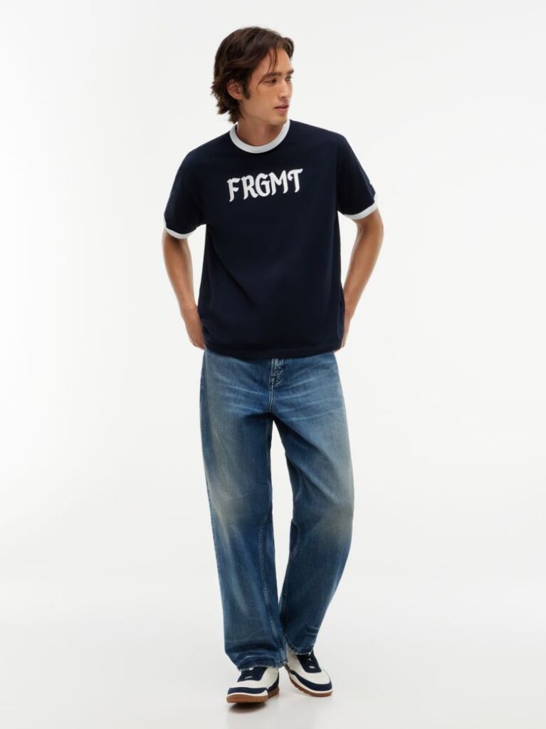 Blue Tommy Hilfiger x FRGMT Ringer T-Shirt Cu Croiala Regular  Barbati