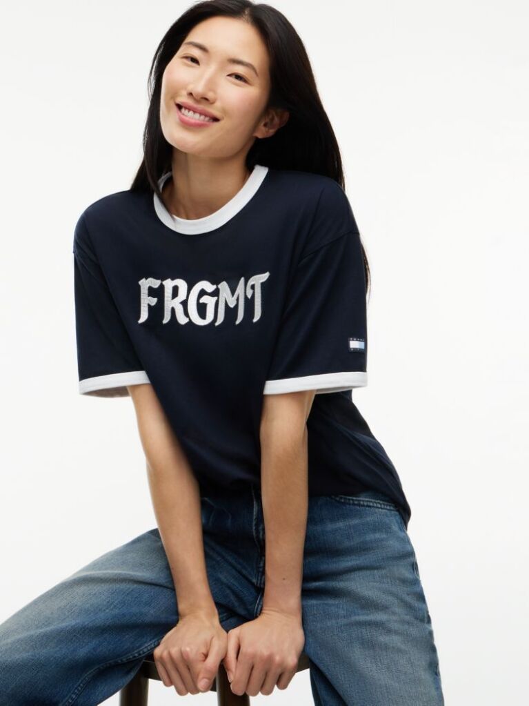 Blue Tommy Hilfiger x FRGMT Ringer T-Shirt Cu Croiala Regular  Barbati