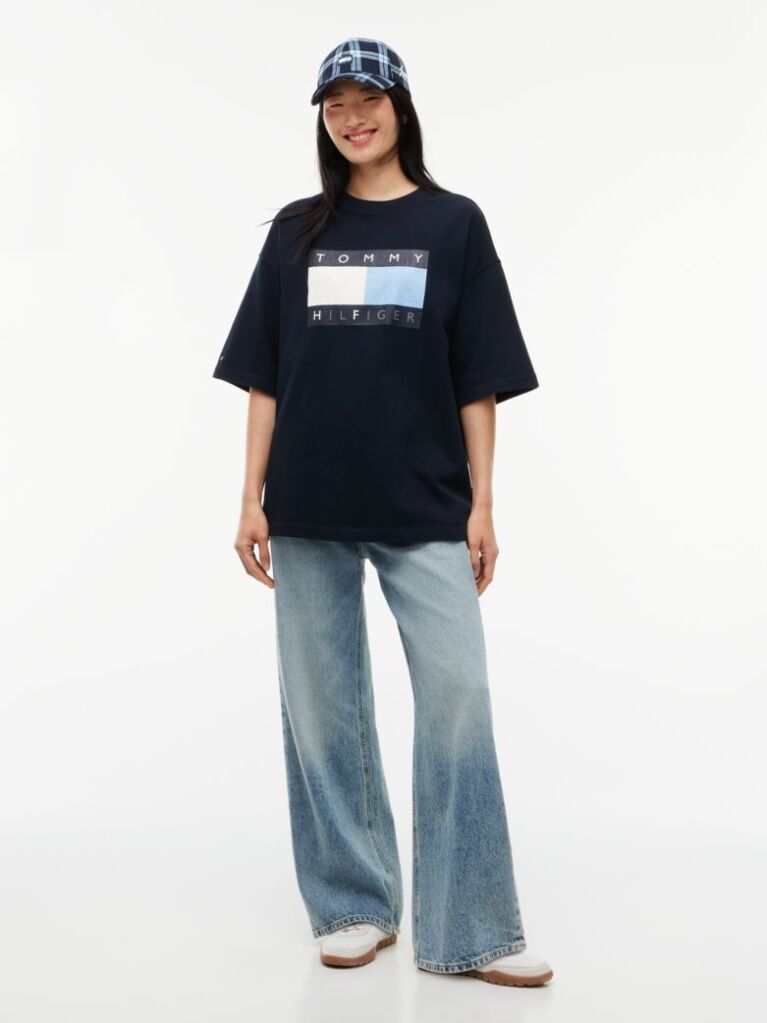 Blue Tommy Hilfiger x FRGMT T-Shirt Din jerseu Cu Croiala Lejera  Barbati
