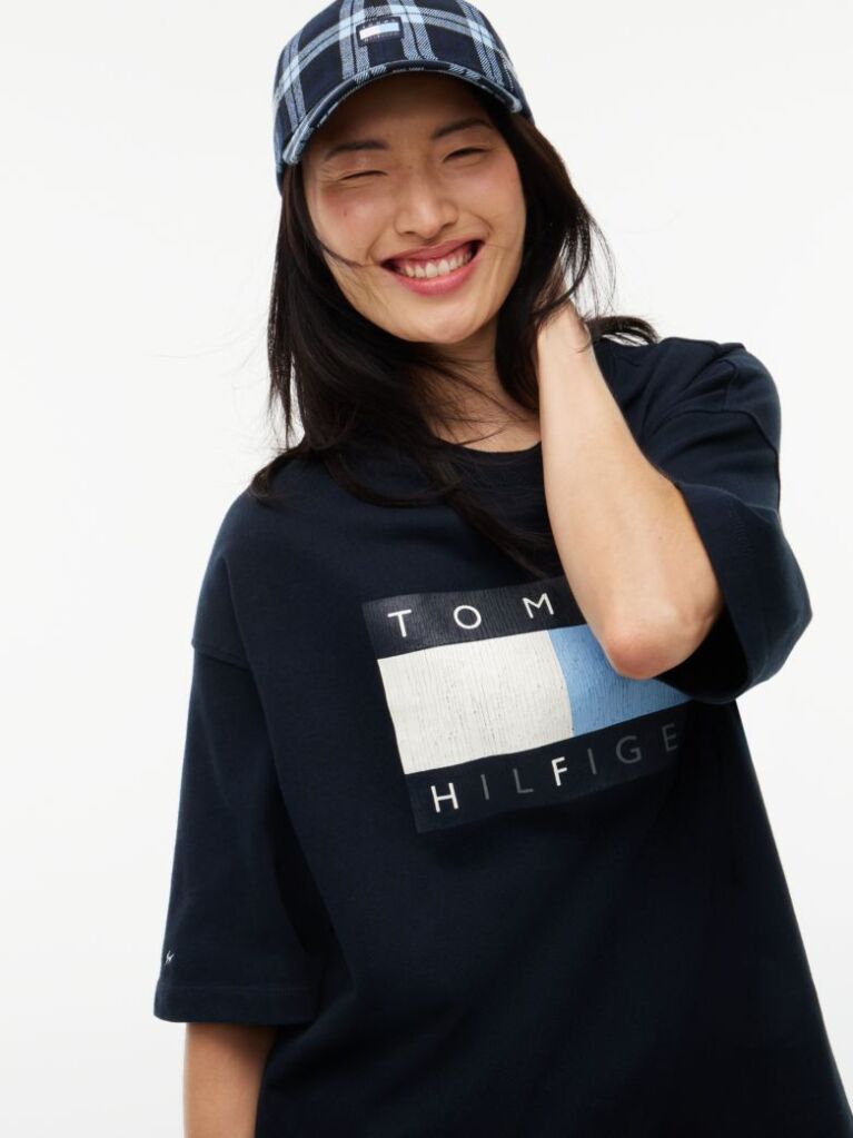 Blue Tommy Hilfiger x FRGMT T-Shirt Din jerseu Cu Croiala Lejera  Barbati