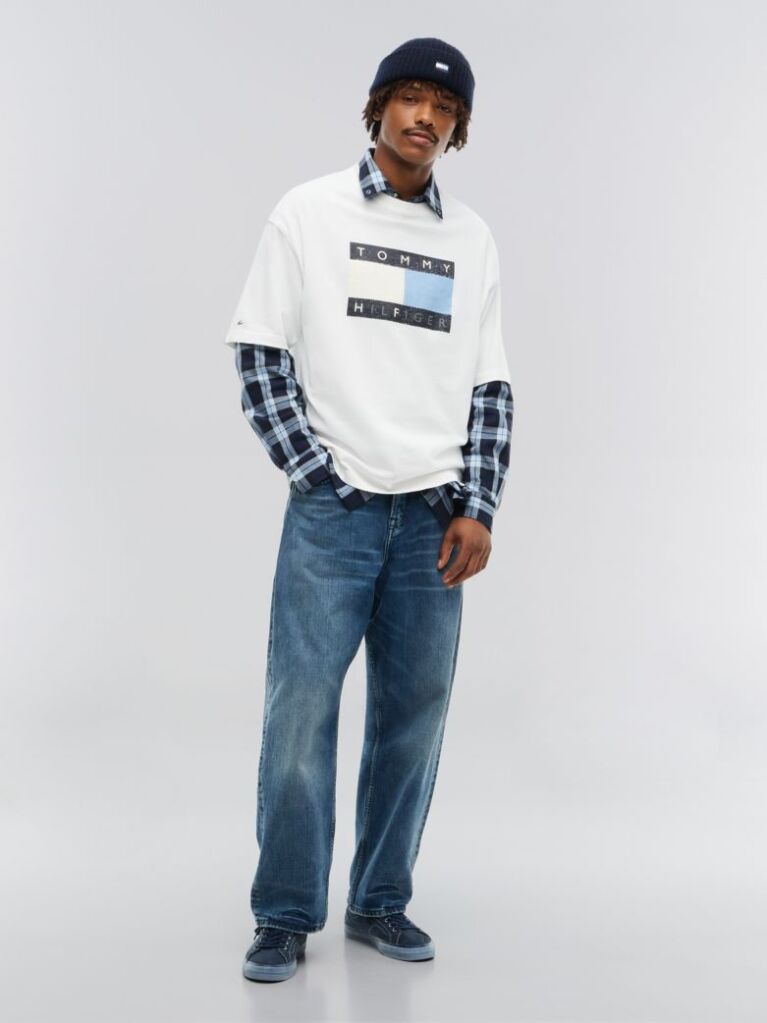 Bej Tommy Hilfiger x FRGMT T-Shirt Din jerseu Cu Croiala Lejera  Barbati