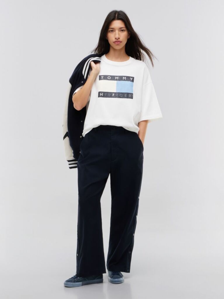 Bej Tommy Hilfiger x FRGMT T-Shirt Din jerseu Cu Croiala Lejera  Barbati