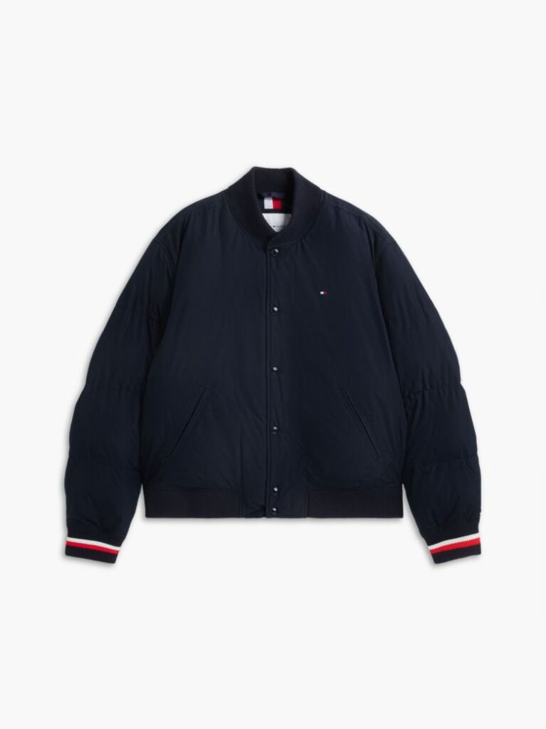 Blue Global Stripe Padded Relaxed Bomber Jacket  Men