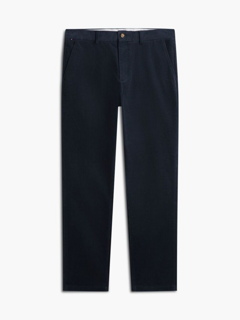 Blue Pantaloni Chinos Denton Din Catifea Fina Cu Croiala Slim Si Dreapta  Barbati