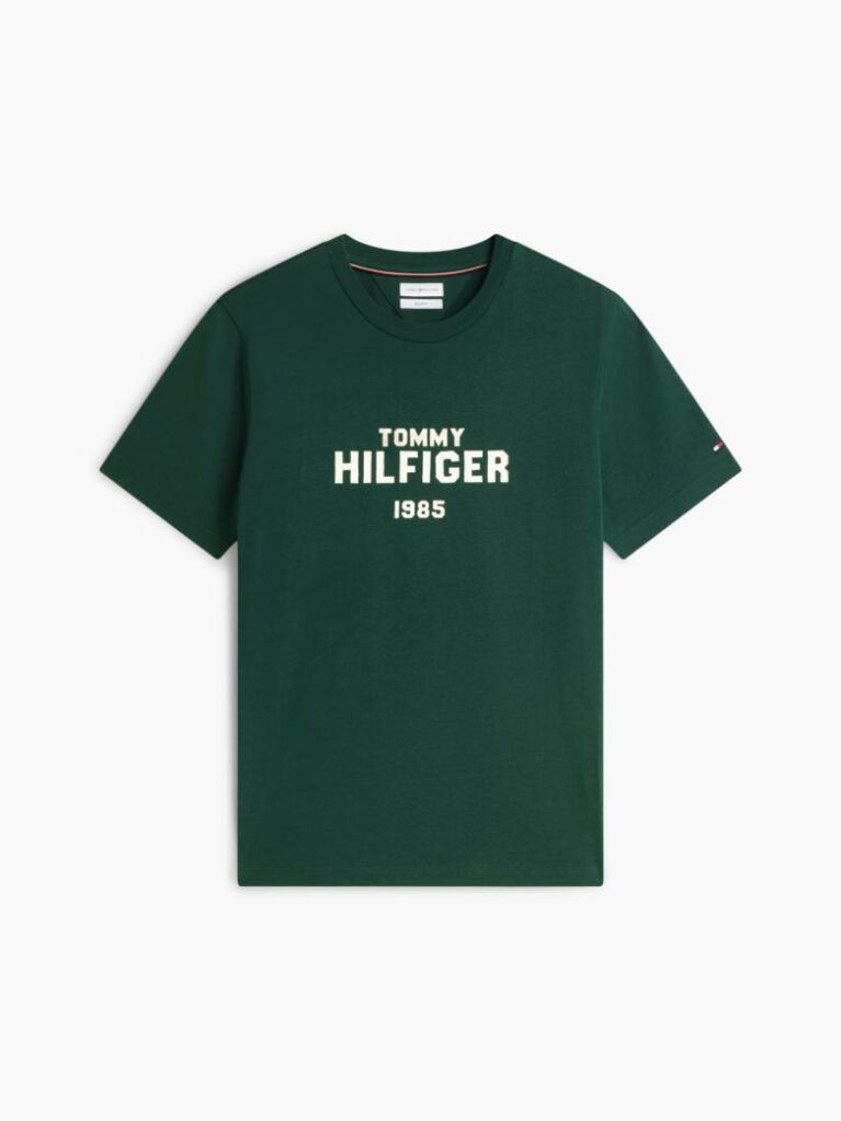 Verde T-Shirt Din Jerseu Cu Logo Si Guler Rotund  Barbati