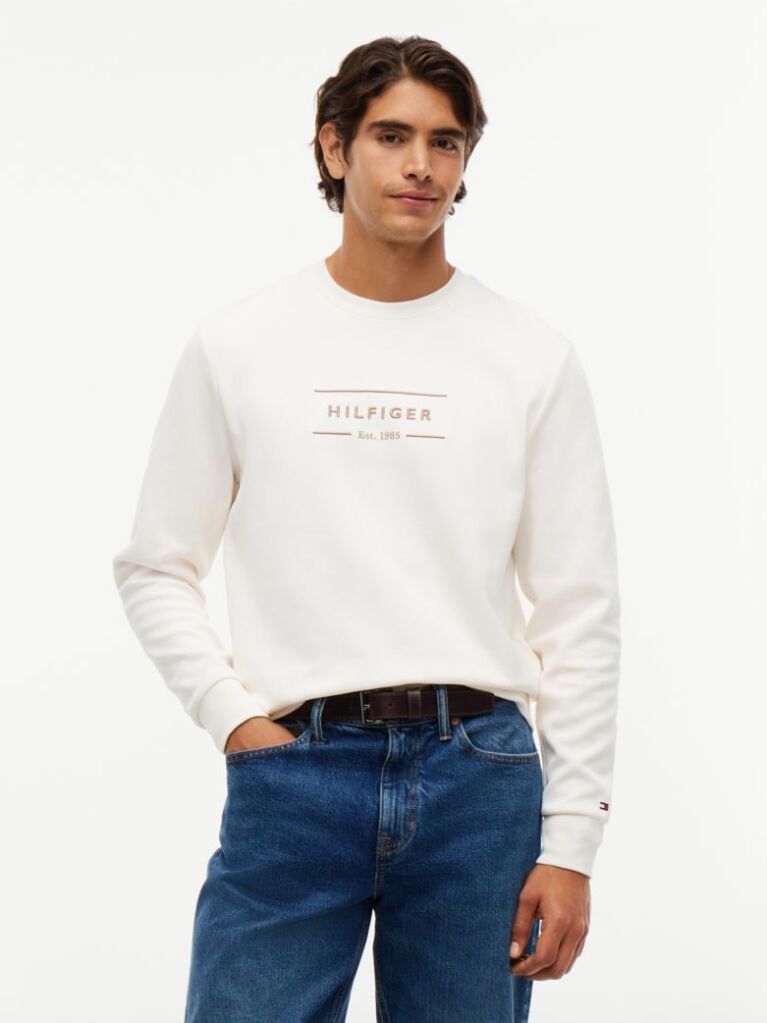 Bej Bluza De Trening Tricotata Cu Logo  Barbati