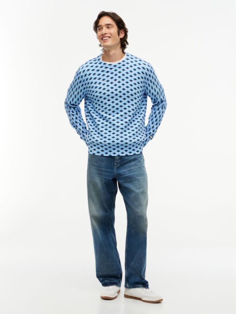 Blue Tommy Hilfiger x FRGMT Diamond Check Jumper  Men