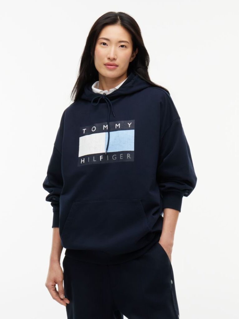 Blue Tommy Hilfiger x FRGMT Hanorac Cu Croiala Lejera   Barbati