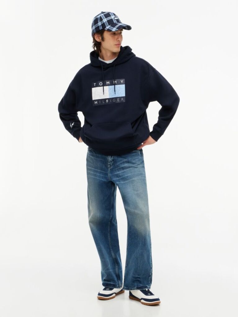 Blue Tommy Hilfiger x FRGMT Hanorac Cu Croiala Lejera   Barbati