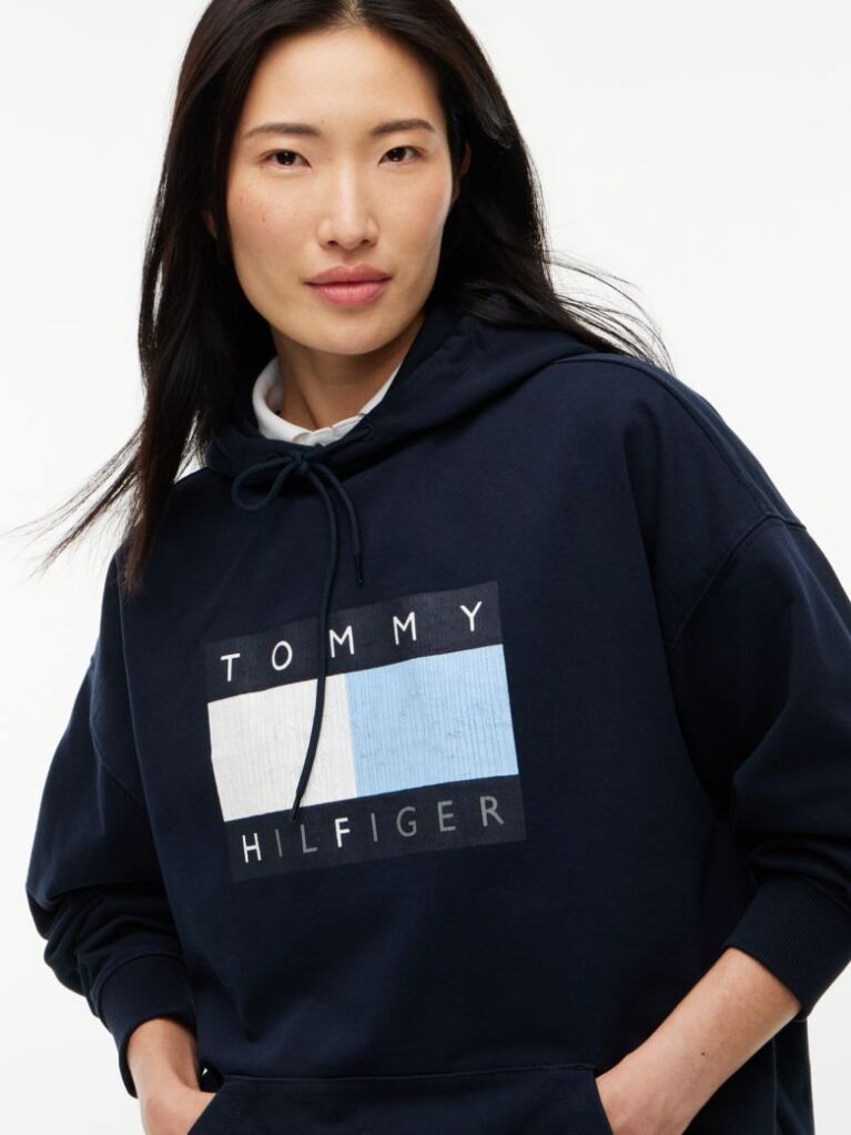 Blue Tommy Hilfiger x FRGMT Hanorac Cu Croiala Lejera   Barbati