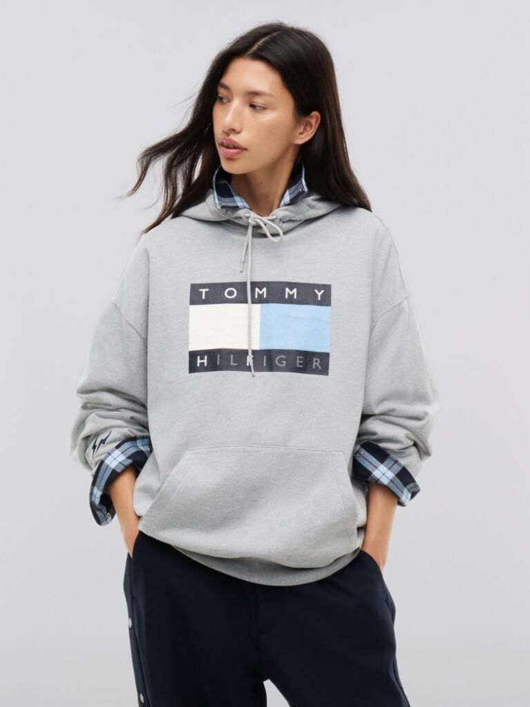 Gri Tommy Hilfiger x FRGMT Hanorac Cu Croiala Lejera   Barbati