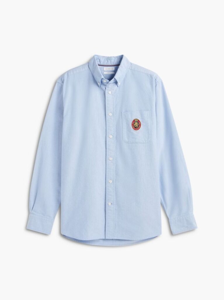 Blue Camasa Oxford Heritage Cu Croiala Lejera  Barbati