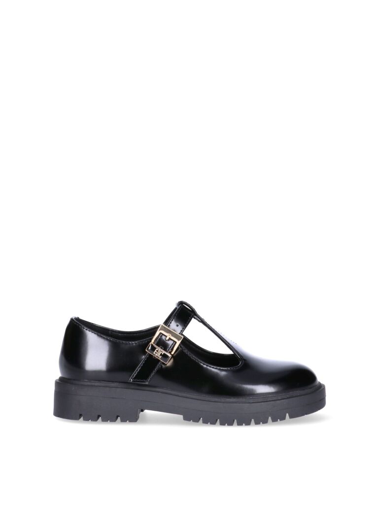 Black Block Heel Low Cut Shoes  Girls