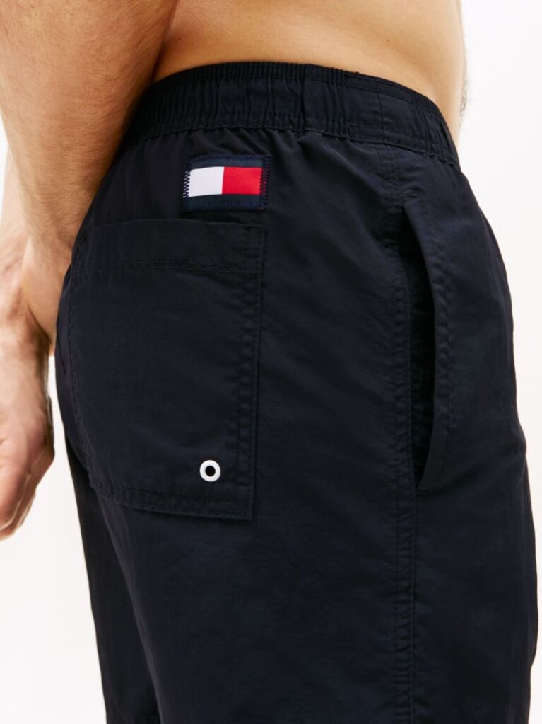Blue Flag Mid Length Drawstring Swim Shorts  Men