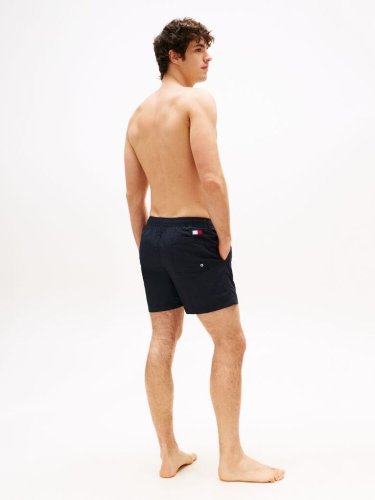 Blue Flag Mid Length Drawstring Swim Shorts  Men