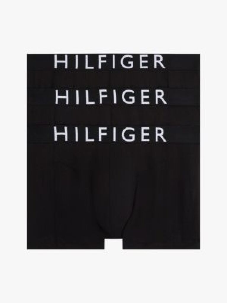 Negru Set 3 Boxeri Cu Talie Logo  Barbati
