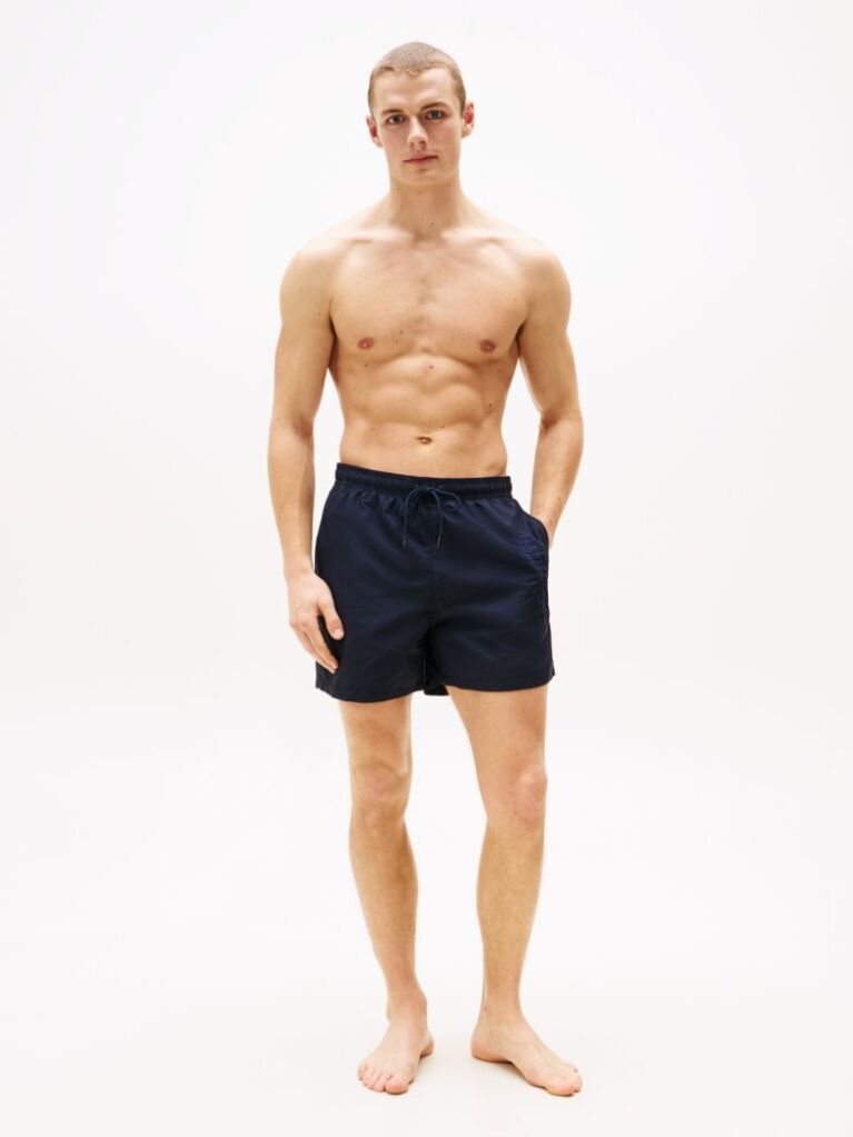 Blue Pantalon Scurt De Baie Signature Logo Lungime Medie  Barbati