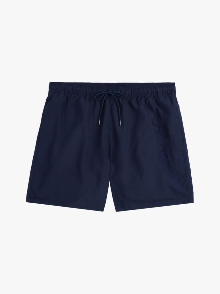 Blue Pantalon Scurt De Baie Signature Logo Lungime Medie  Barbati