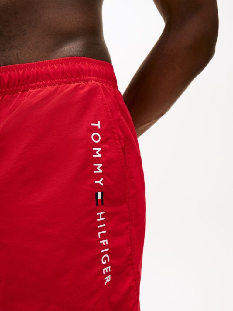 Rosu Pantaloni Scurti De Plaja Cu Lungime Medie Cu Logo Original  Barbati