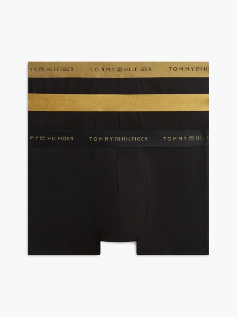 Auriu 3-Pack Boxeri Signature Cu Logo Metalic Pe Talie  Barbati