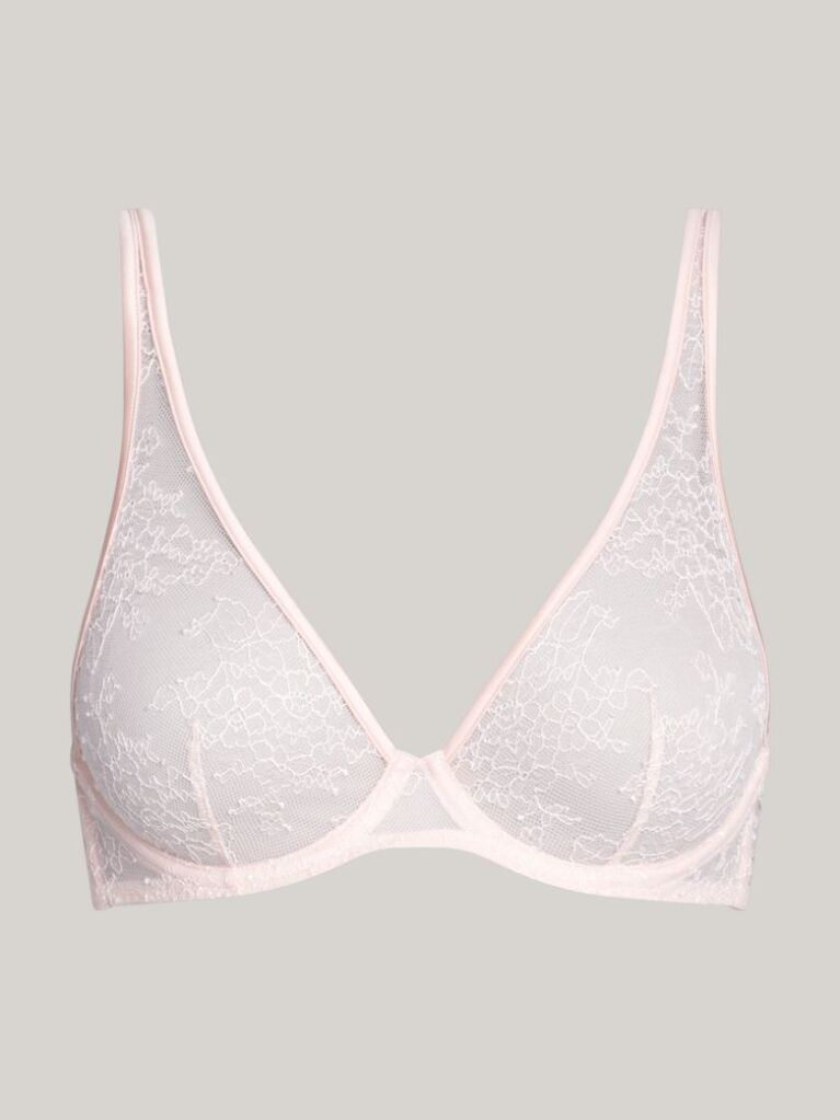 Roz Sutien Cu Dantela Florala   Femei