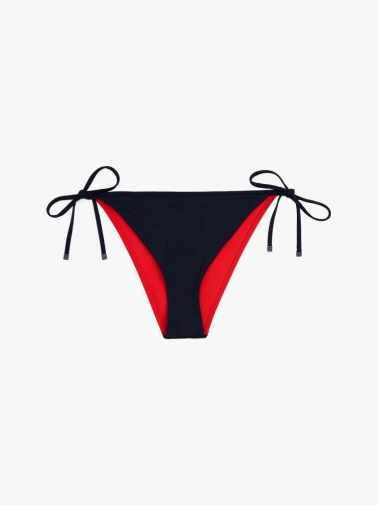 Blue Chilot Bikini Hilfiger Flag Cu Legaturi Laterale  Femei