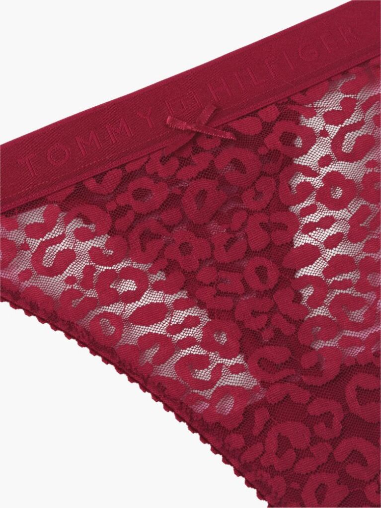 Rosu Thong Leopard Cu Dantela  Femei