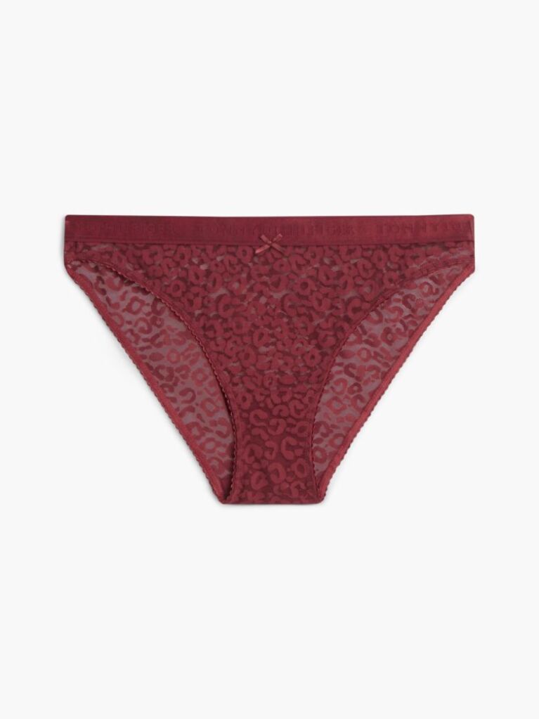 Rosu Chiloti Leopard Cu Dantela  Femei
