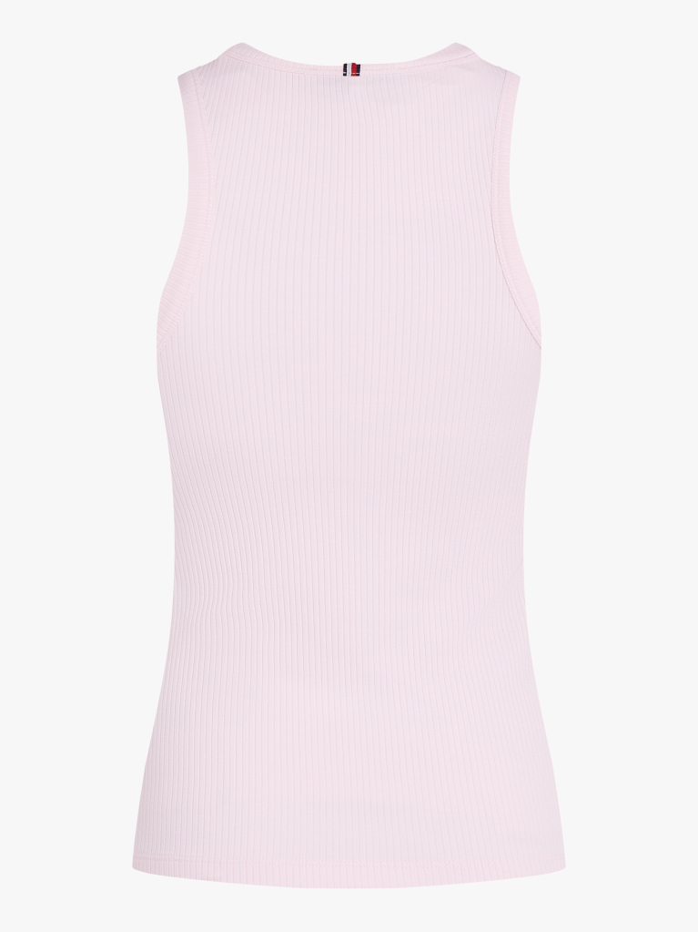 Roz Tricou Cu Nervuri Slim  Femei